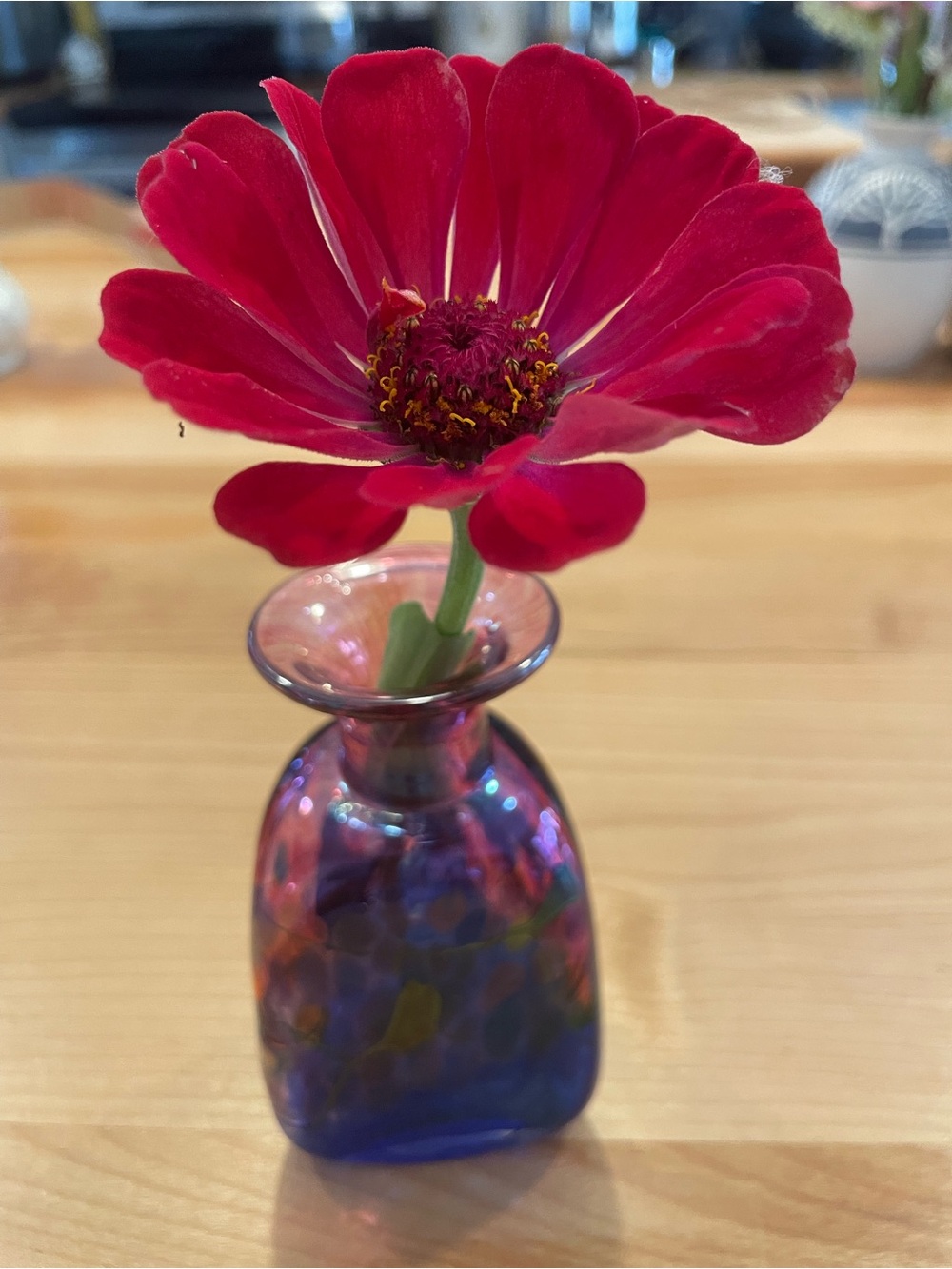 Handblown Glass Bud Vase , Art Glass
